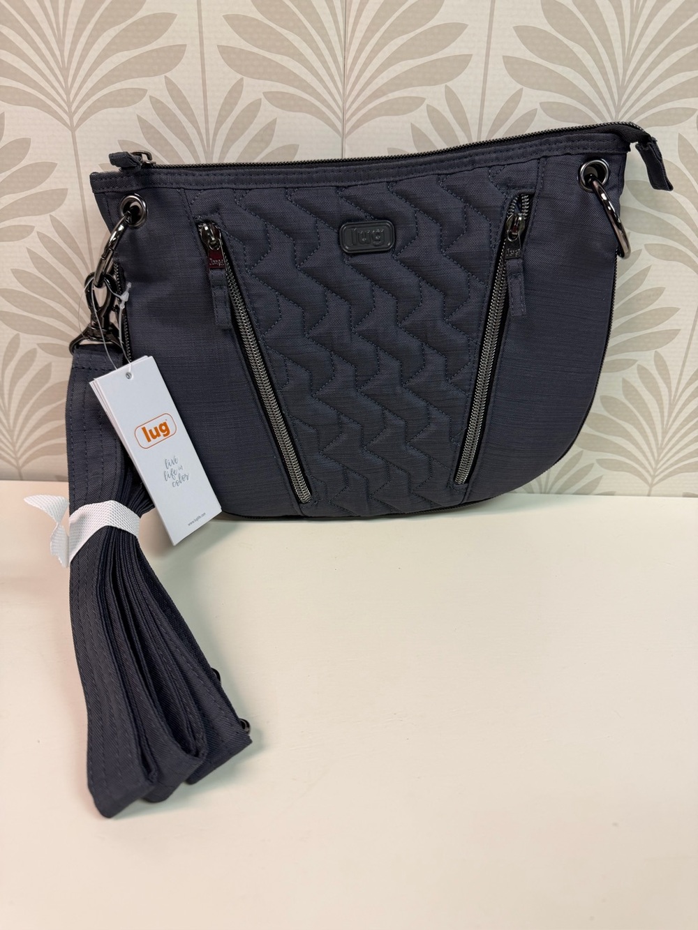 NWT Lug Swivel Bag with Shoulder and Crossbody Strap in Gray